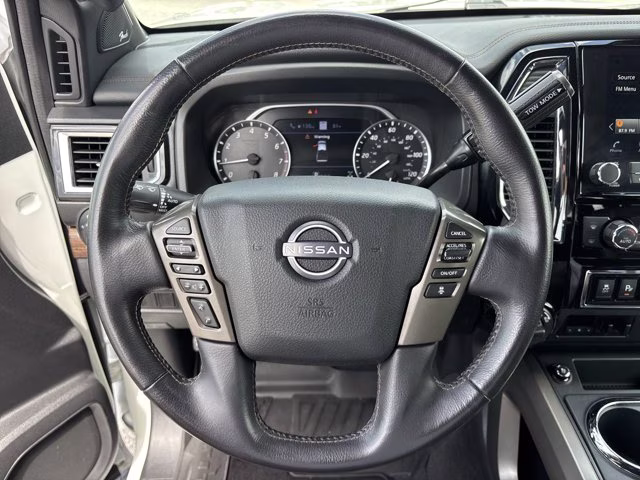 2023 Pearl White Nissan Titan Platinum Reserve 4X4 Truck
