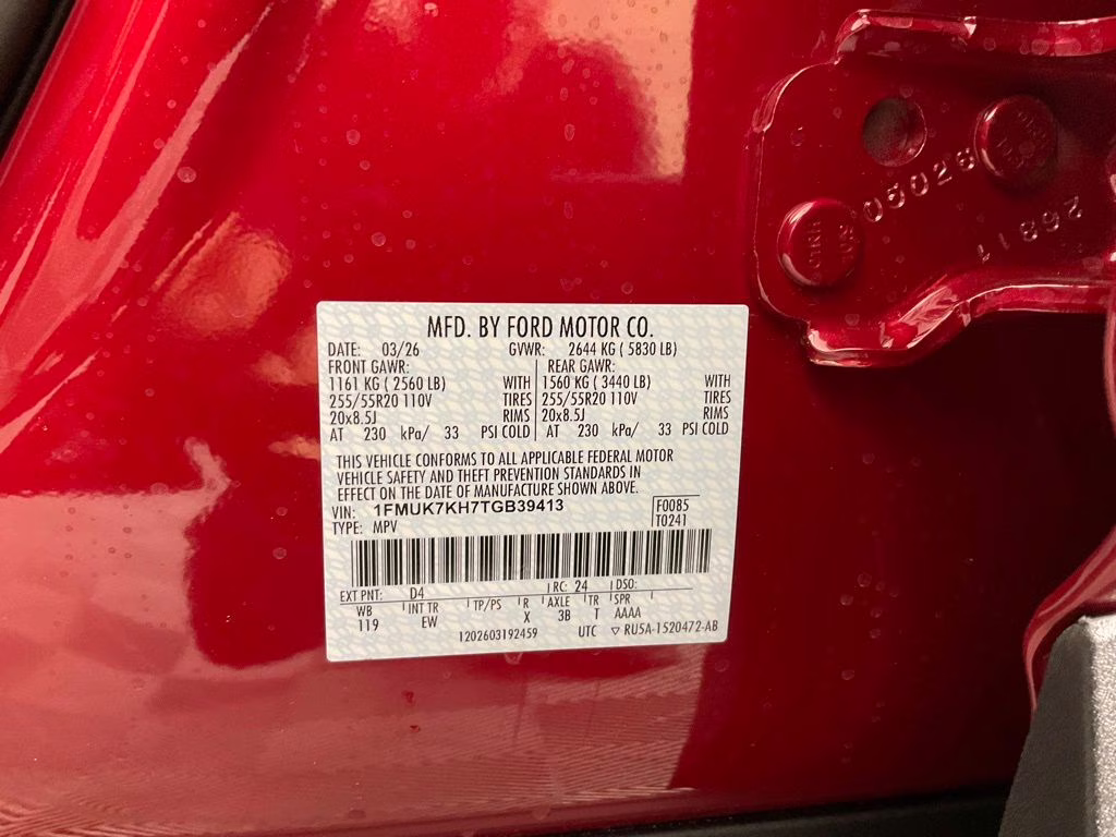 2026 Red Metallic Ford Explorer ST-Line RWD SUV