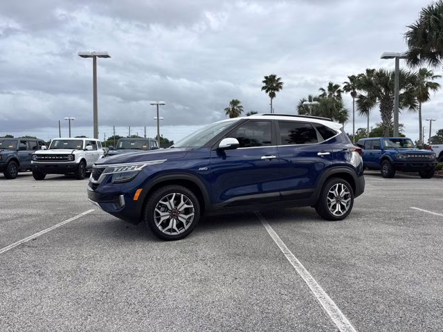 2021 Dark Ocean Blue/White Roof Kia Seltos SX AWD SUV