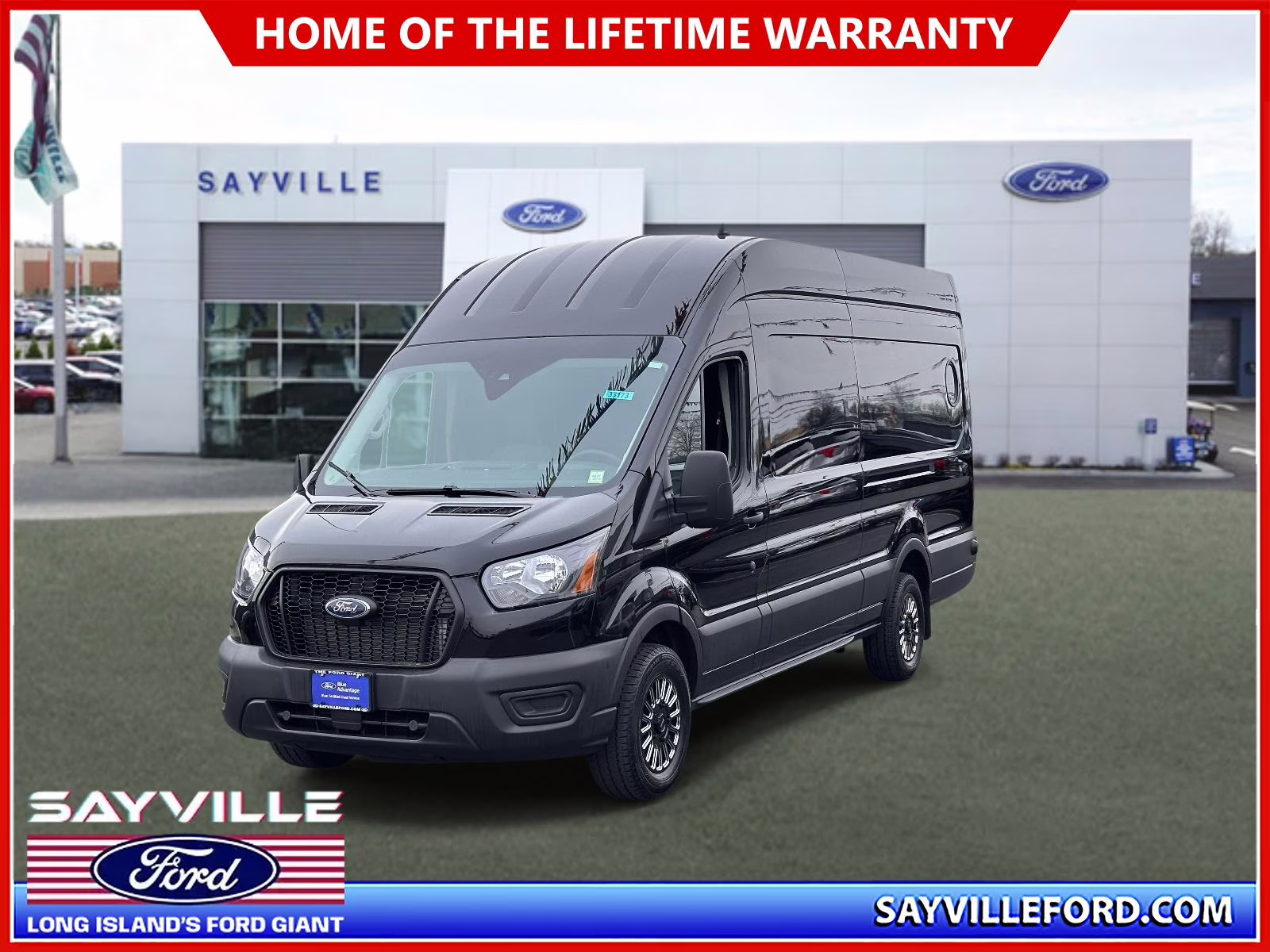 2025 Agate Black Metallic Ford Transit Cargo Van T-350 148 EL Hi Rf 9500 GVWR RWD RWD Van