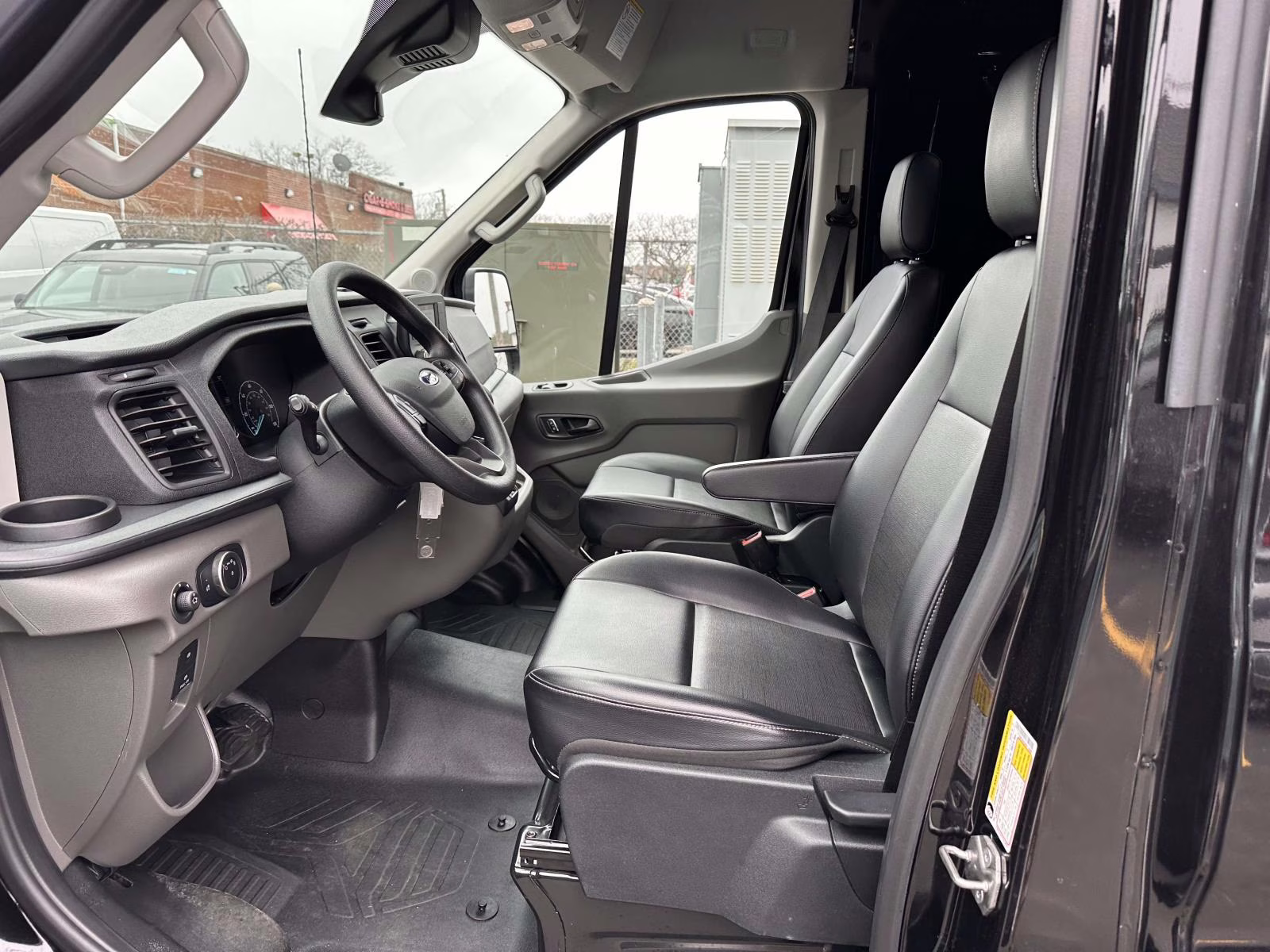 2025 Agate Black Metallic Ford Transit Cargo Van T-350 148 EL Hi Rf 9500 GVWR RWD RWD Van