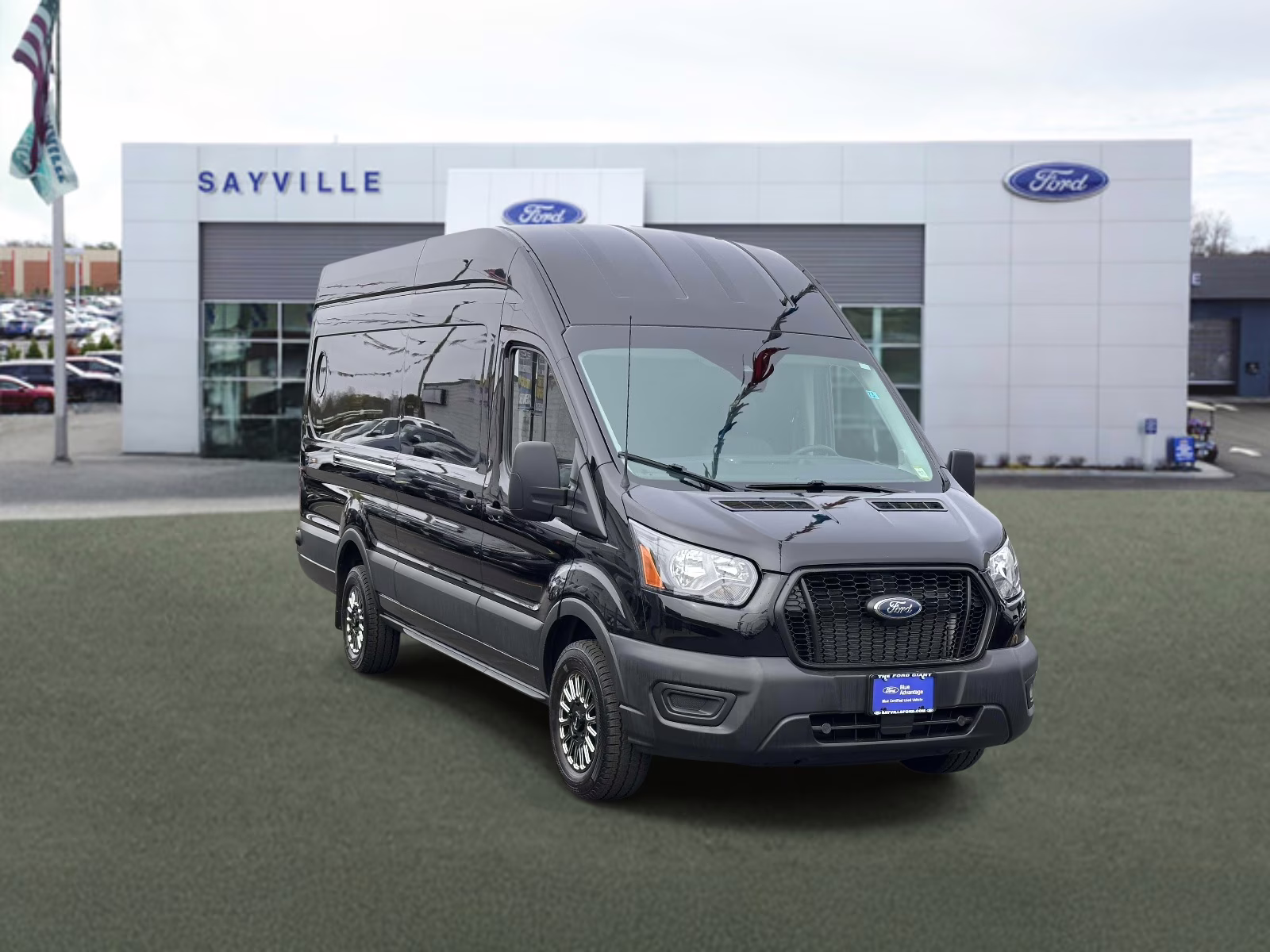 2025 Agate Black Metallic Ford Transit Cargo Van T-350 148 EL Hi Rf 9500 GVWR RWD RWD Van