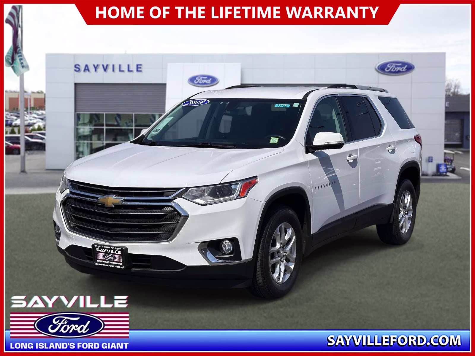 2018 Summit White Chevrolet Traverse AWD 4dr LT Cloth w/1LT AWD SUV