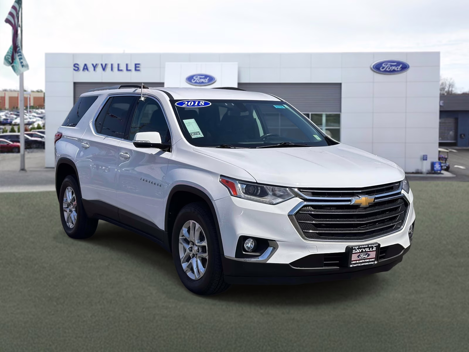 2018 Summit White Chevrolet Traverse AWD 4dr LT Cloth w/1LT AWD SUV