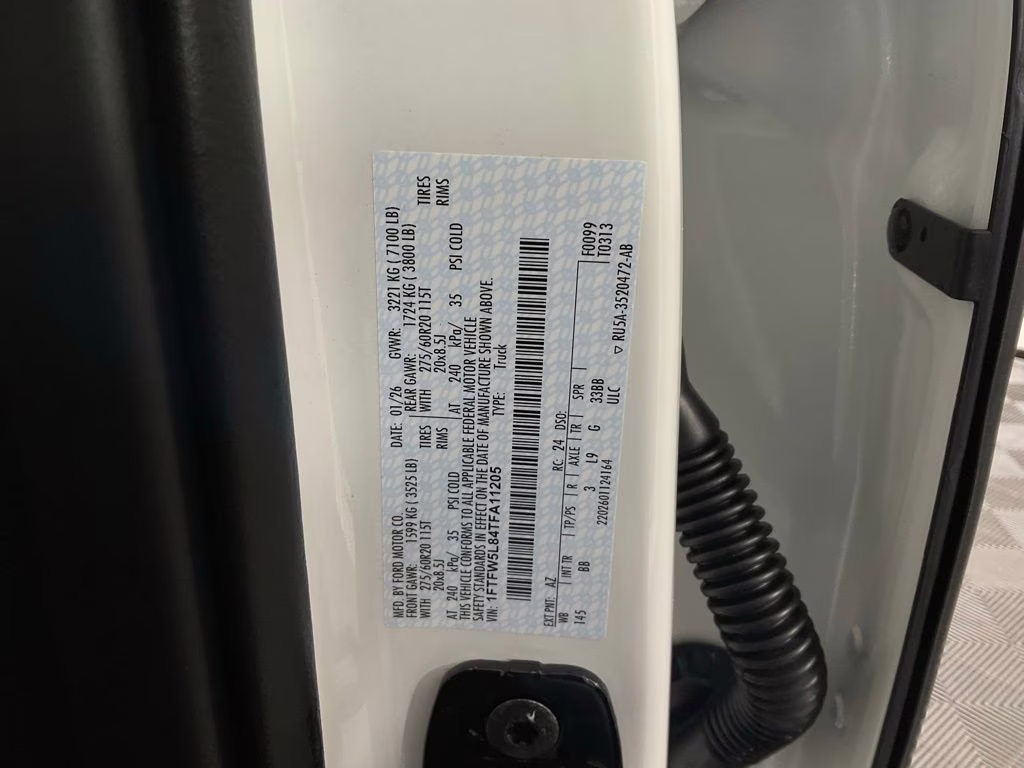 2026 White Metallic Ford F-150 Lariat 4X4 Truck