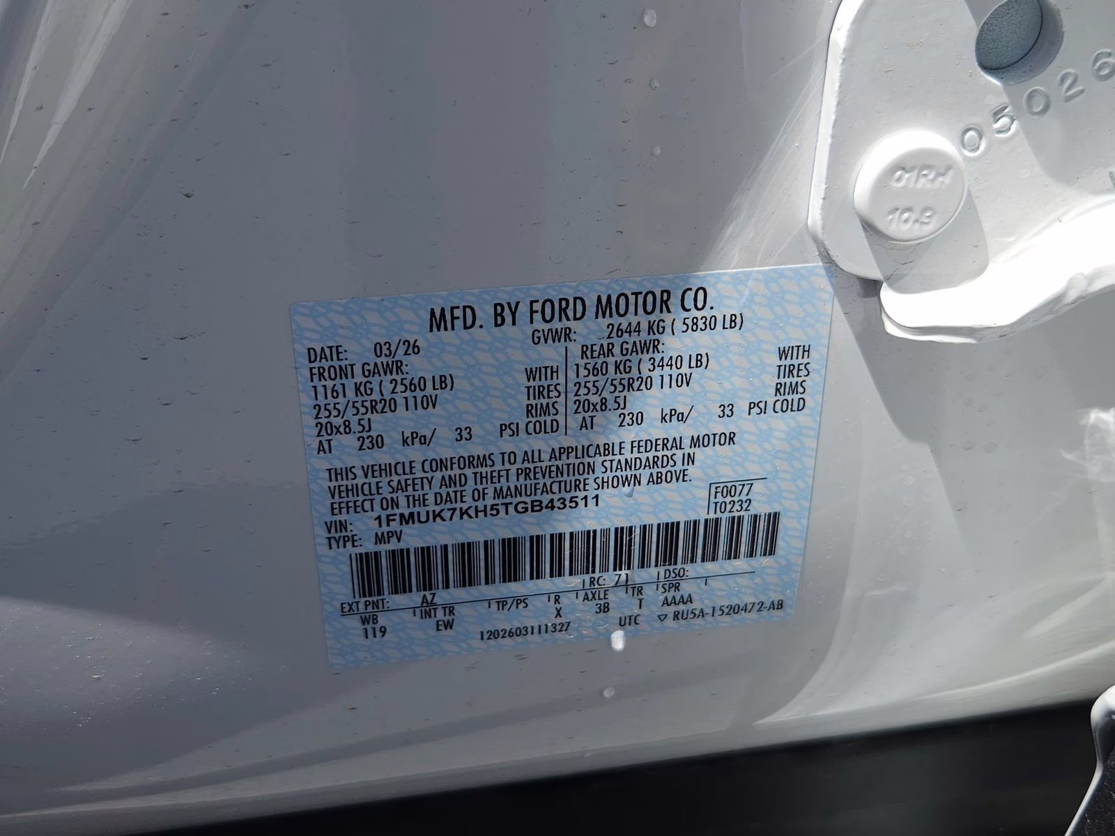 2026 White Ford Explorer ST-Line RWD SUV