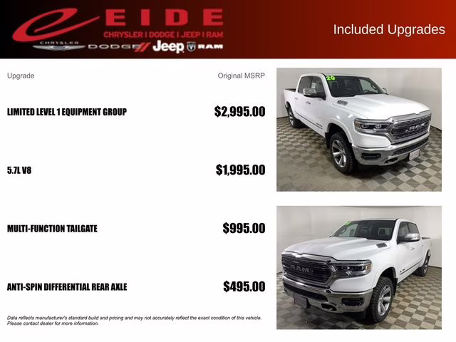2020 Bright White Clearcoat Ram 1500 Limited 4X4 Truck