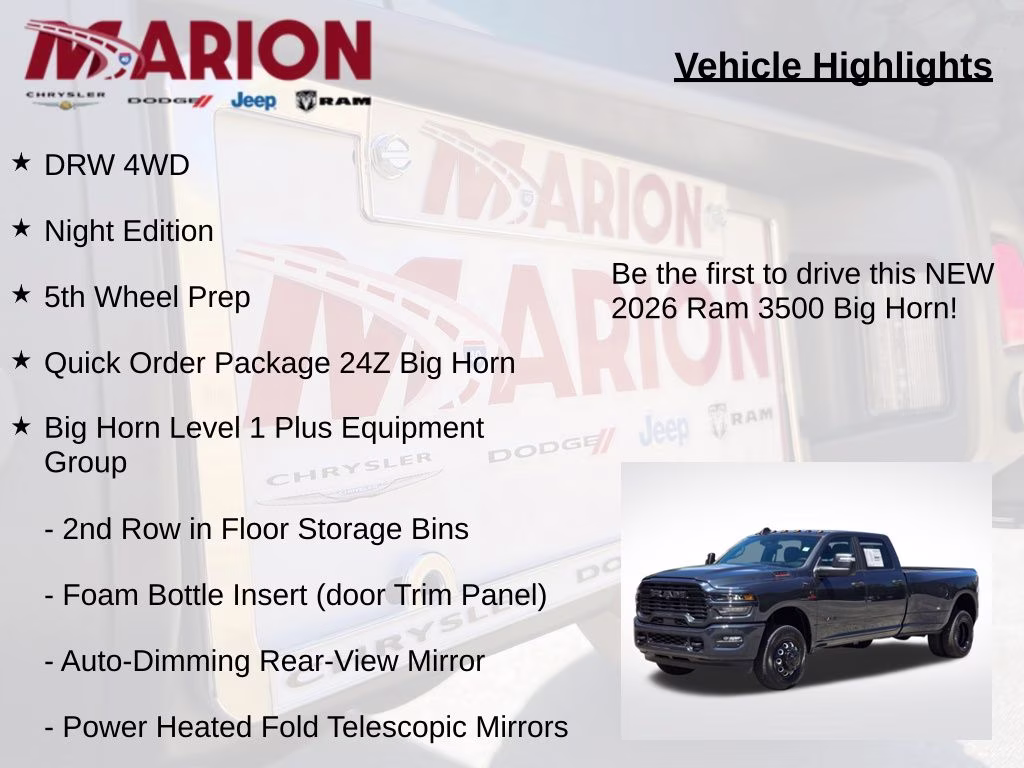 2026 Forged Blue Metallic Ram 3500 Big Horn 4X4 Truck