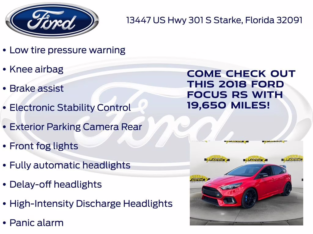 2018 Race Red Ford Focus RS AWD Hatchback