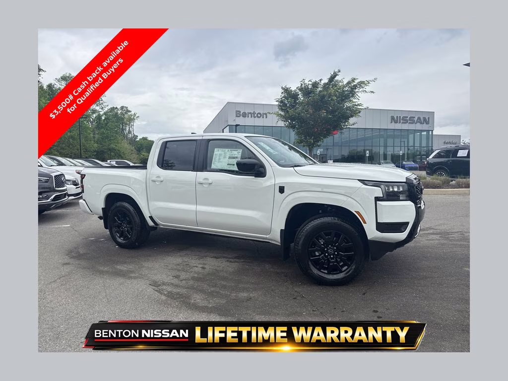 2026 Glacier White Nissan Frontier SV 4X4 Truck