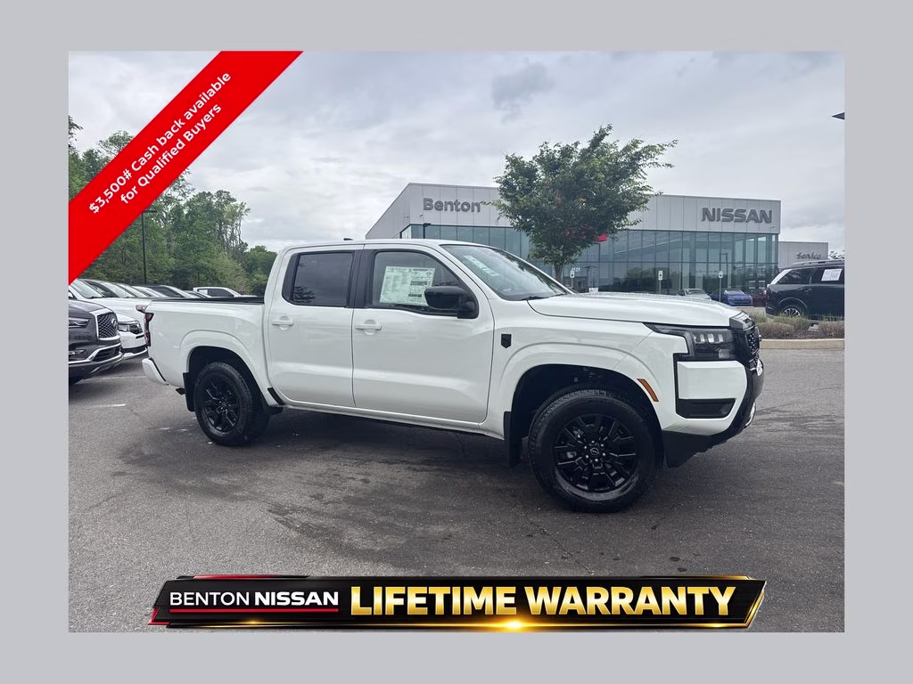 2026 Glacier White Nissan Frontier SV 4X4 Truck