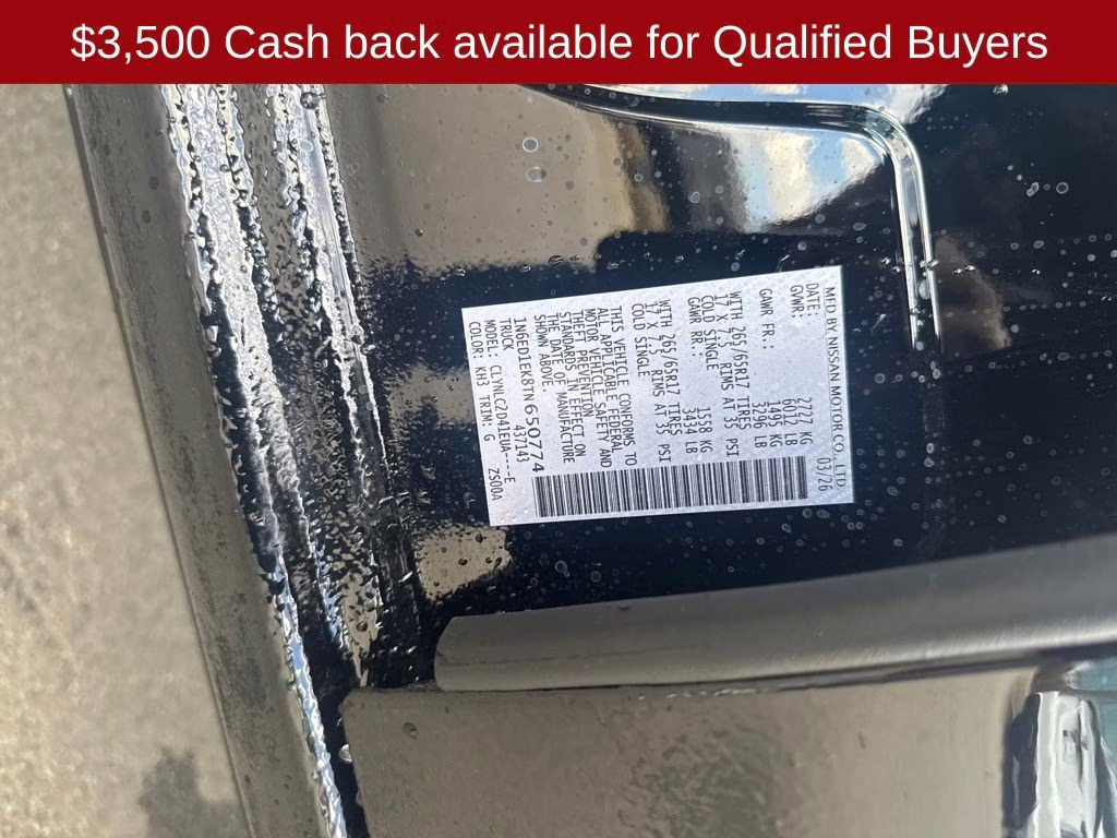 2026 Super Black Nissan Frontier SV 4X4 Truck