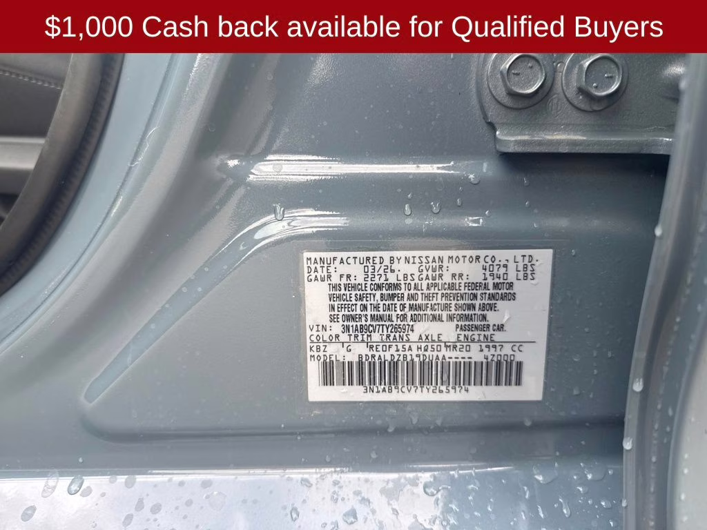 2026 Atlantic Gray Metallic Nissan Sentra SV FWD Sedan