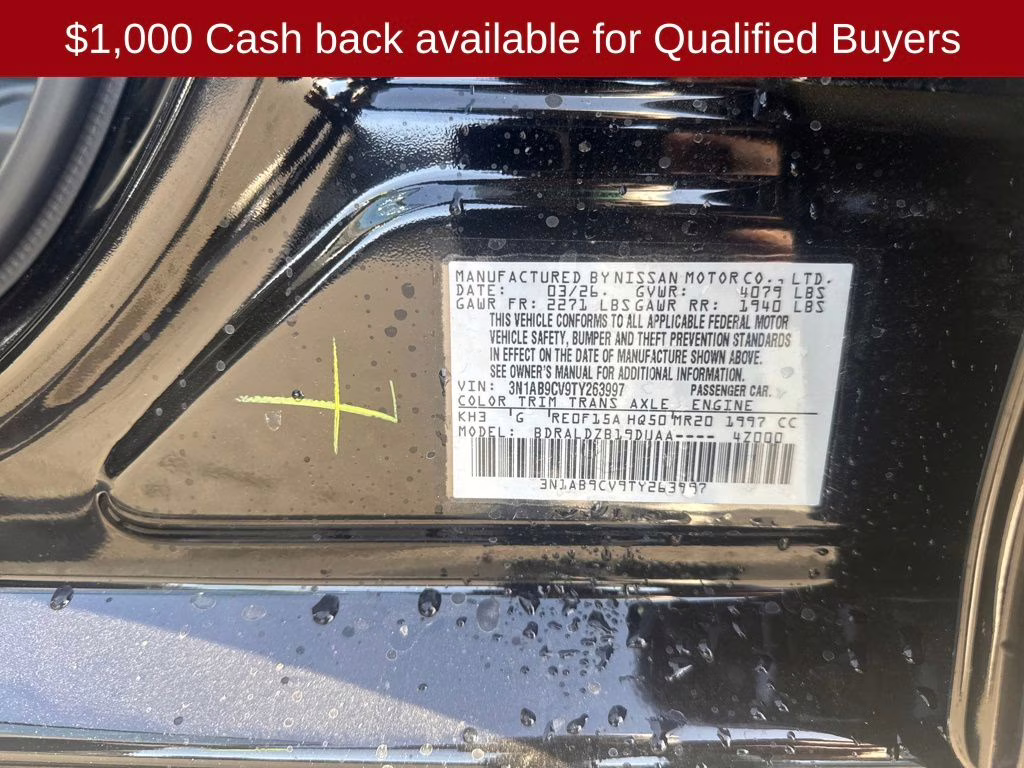 2026 Super Black Nissan Sentra SV FWD Sedan