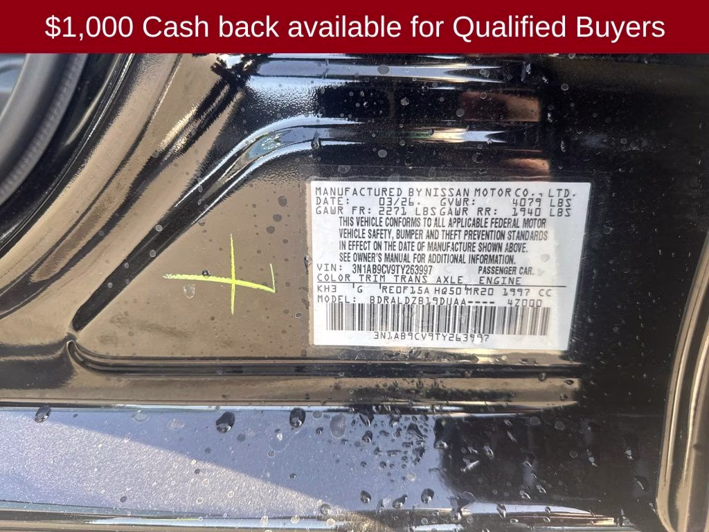 2026 Super Black Nissan Sentra SV FWD Sedan