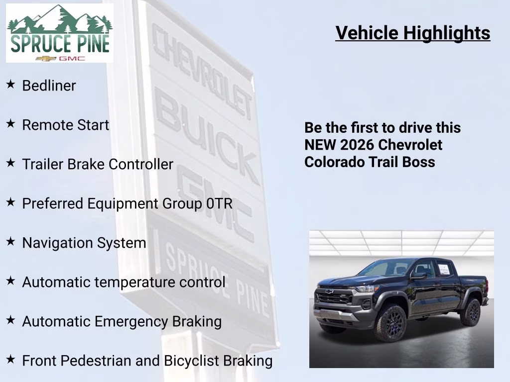 2026 Black Chevrolet Colorado Trail Boss 4X4 Truck