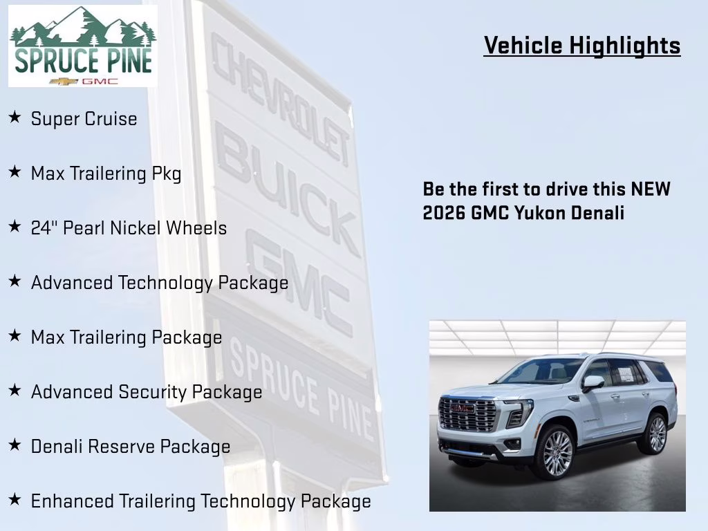 2026 Glacier White Tricoat GMC Yukon Denali 4X4 SUV