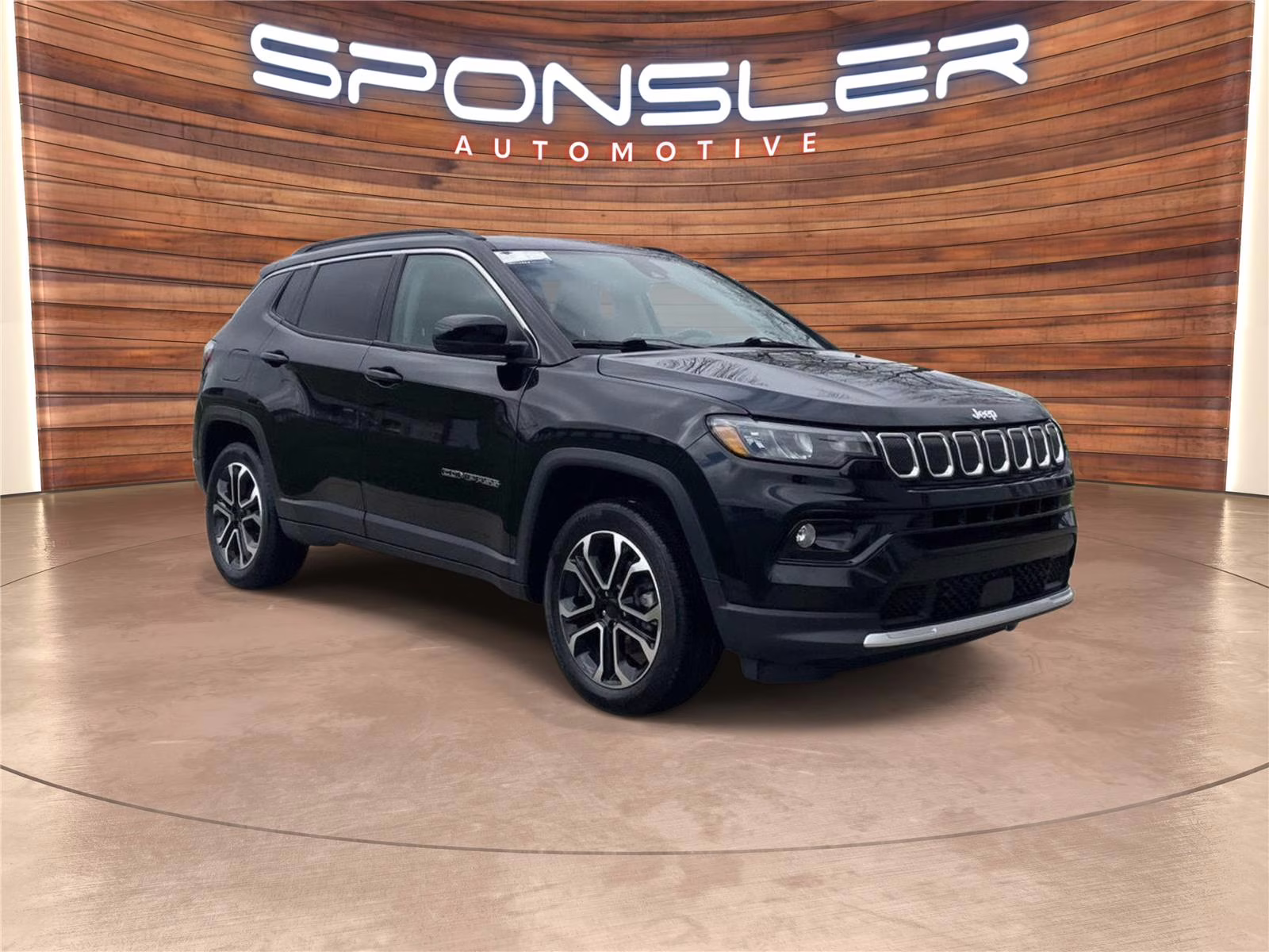 2022 Diamond Black Crystal Pearlcoat Jeep Compass Limited 4X4 SUV