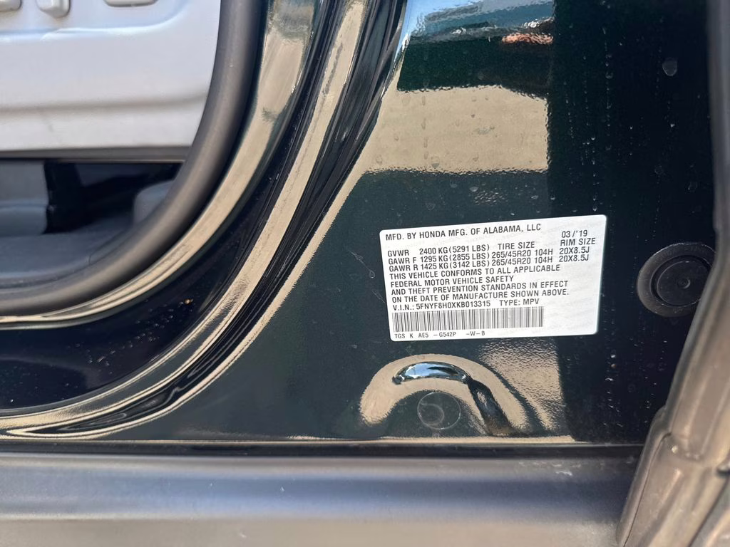 2019 Black Honda Passport Elite AWD SUV