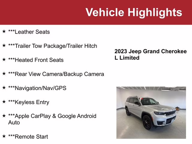 2023 Silver Zynith Jeep Grand Cherokee L Limited 4X4 SUV