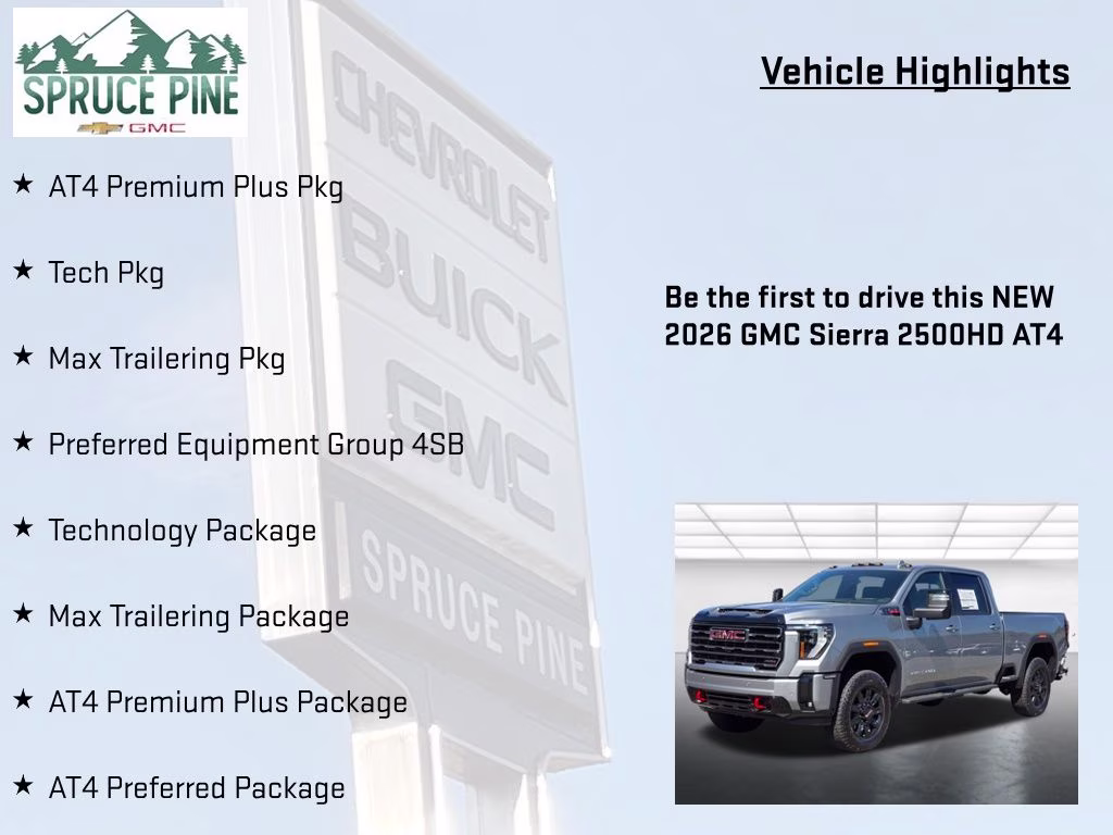 2026 Sterling Metallic GMC Sierra 2500HD AT4 4X4 Truck