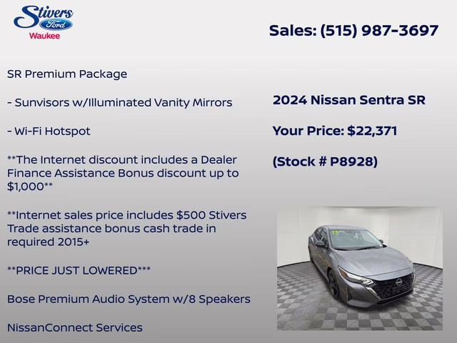 2024 Gun Metallic Nissan Sentra SR FWD Sedan