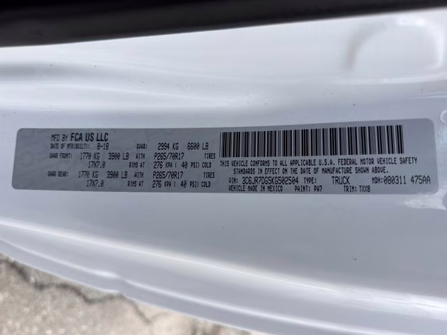 2019 Bright White Clearcoat Ram 1500 Classic Tradesman 4X4 Truck