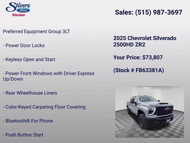 2025 Slate Gray Metallic Chevrolet Silverado 2500HD ZR2 4X4 Truck