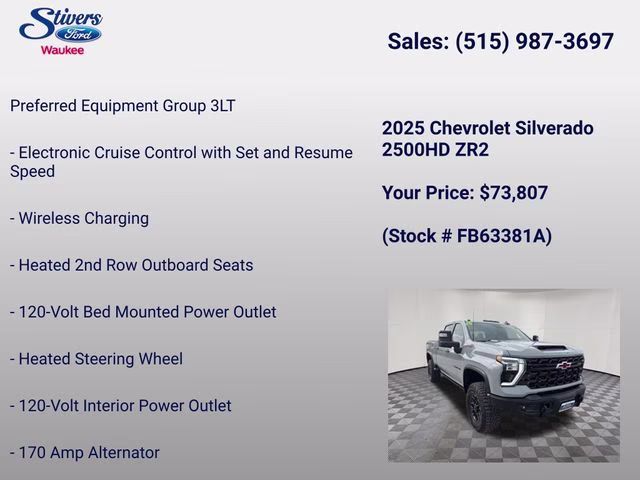 2025 Slate Gray Metallic Chevrolet Silverado 2500HD ZR2 4X4 Truck