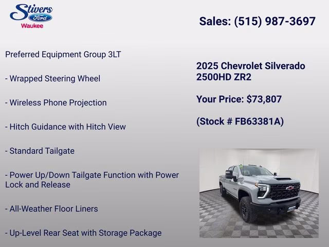 2025 Slate Gray Metallic Chevrolet Silverado 2500HD ZR2 4X4 Truck
