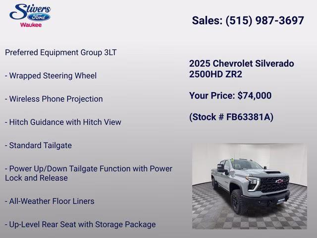 2025 Slate Gray Metallic Chevrolet Silverado 2500HD ZR2 4X4 Truck