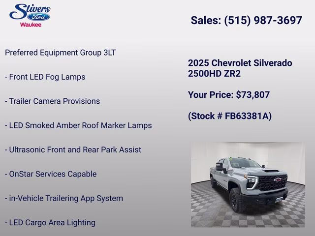 2025 Slate Gray Metallic Chevrolet Silverado 2500HD ZR2 4X4 Truck
