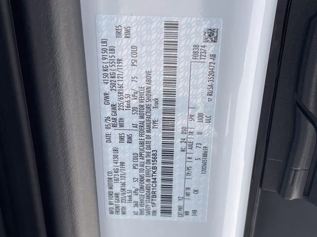 2026 Oxford White Ford Transit Cargo Van Base RWD Van