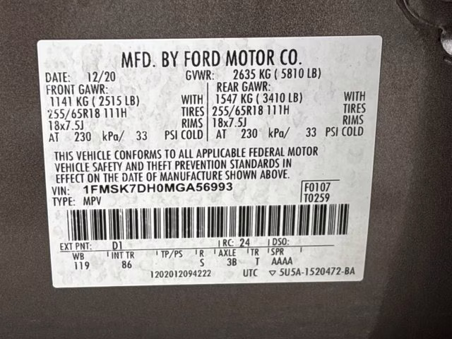 2021 Stone Gray Metallic Ford Explorer XLT RWD SUV