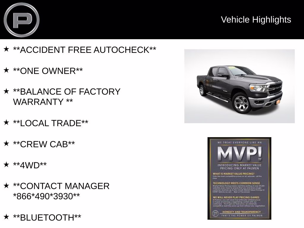 2022 Granite Crystal Metallic Clearcoat Ram 1500 Big Horn/Lone Star 4X4 Truck