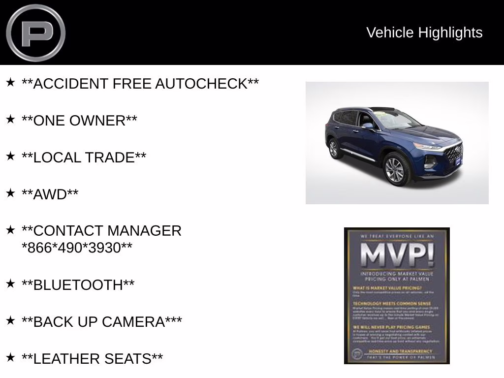 2020 Stormy Blue Hyundai Santa Fe SEL AWD SUV