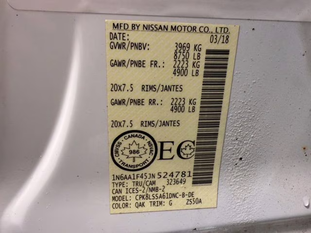 2018 Glacier White Nissan Titan XD SV 4X4 Truck