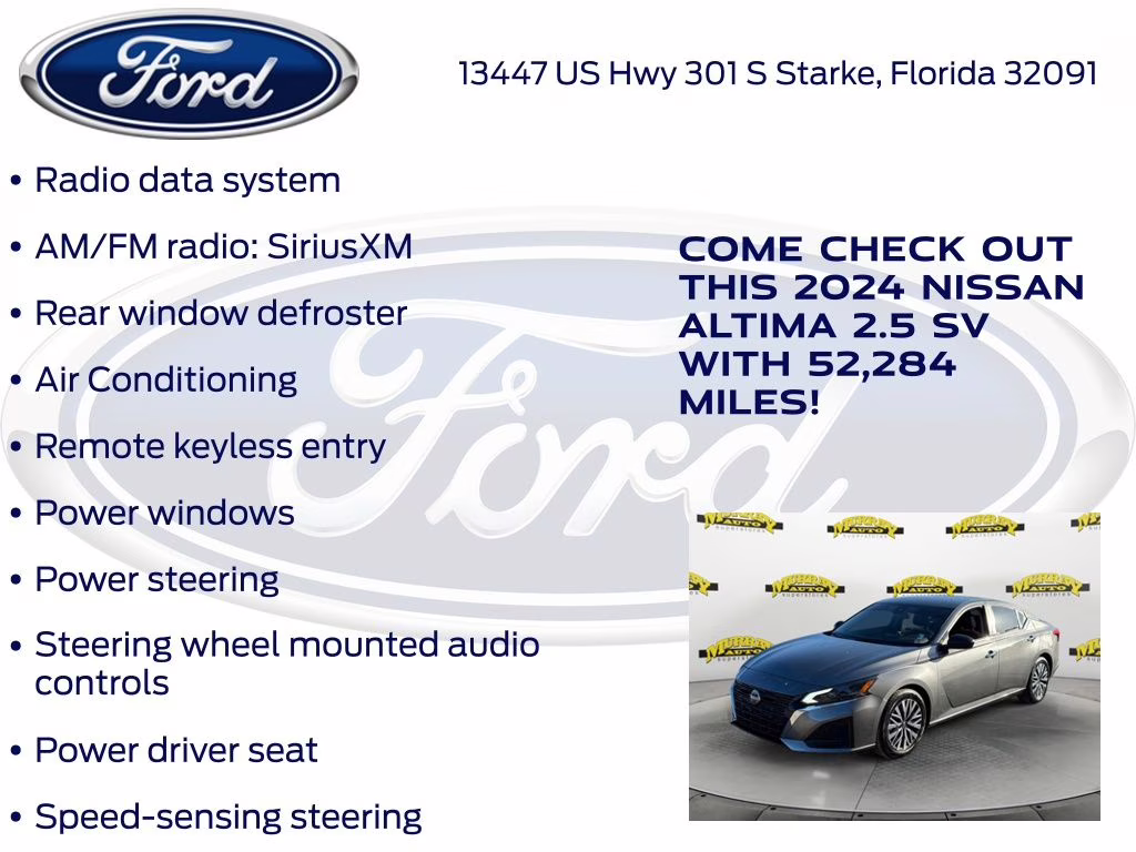 2024 Gun Metallic Nissan Altima 2.5 SV FWD Sedan