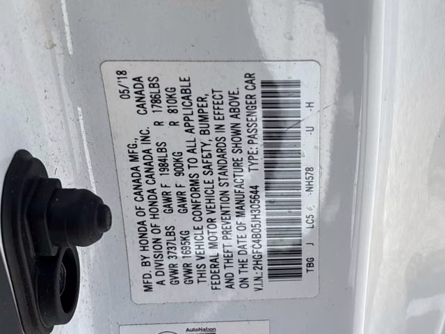 2018 White Honda Civic Coupe LX-P FWD Coupe