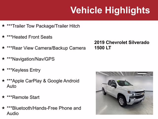 Used 2019 Chevrolet Silverado 1500 LT with VIN 1GCRYDEK2KZ278043 for sale in Waite Park, Minnesota