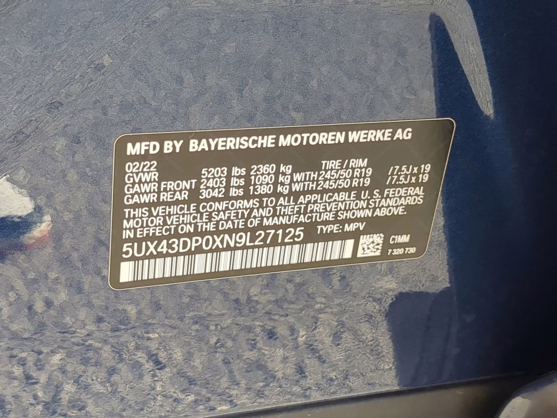 2022 Phytonic Blue Metallic BMW X3 sDrive30i RWD SUV