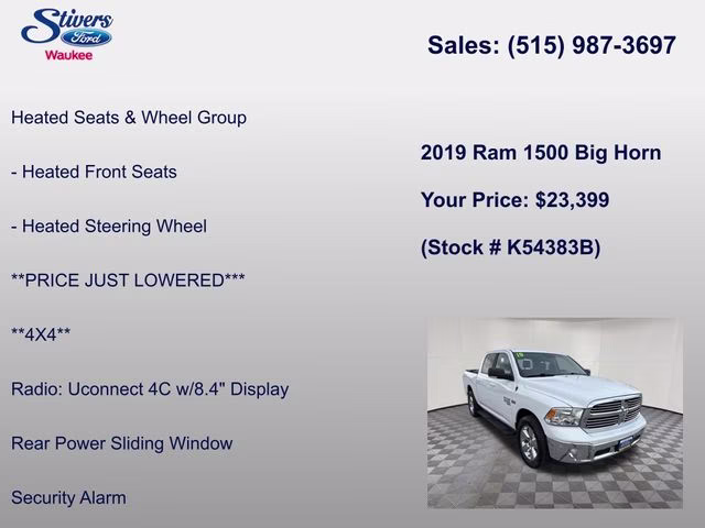 2019 Bright White Clearcoat Ram 1500 Classic Big Horn 4X4 Truck