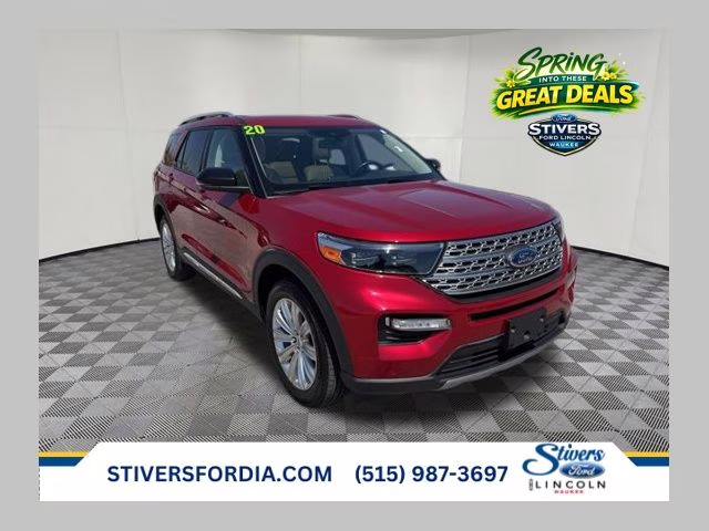 2020 Red Metallic Ford Explorer Limited 4X4 SUV