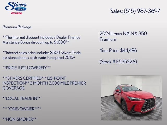 2024 Red Line Lexus NX 350 Premium AWD SUV