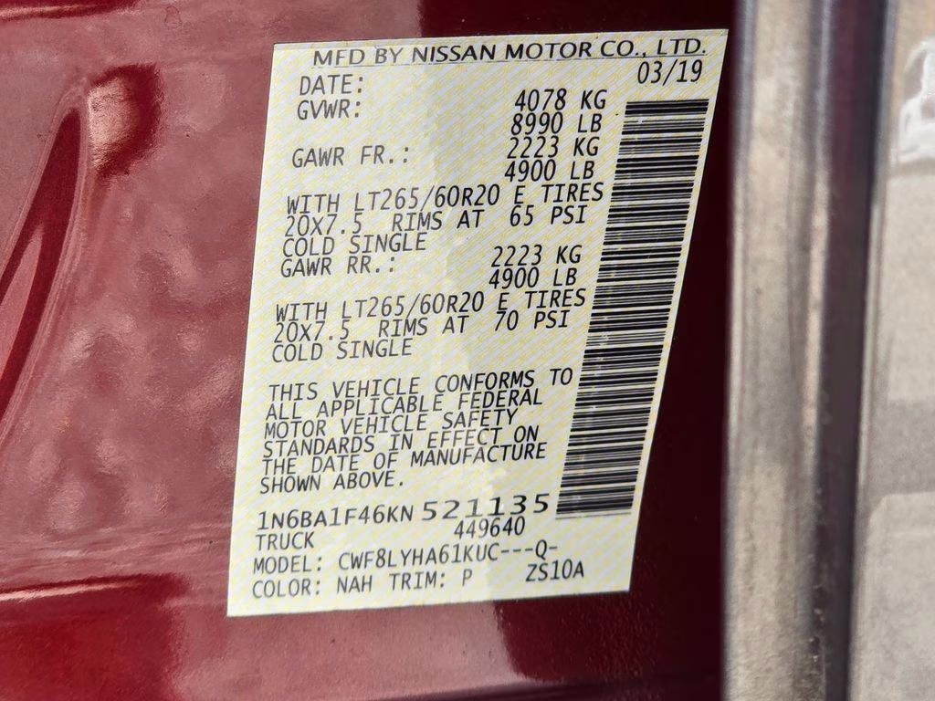 2019 Cayenne Red Metallic Nissan Titan XD Platinum Reserve 4X4 Truck