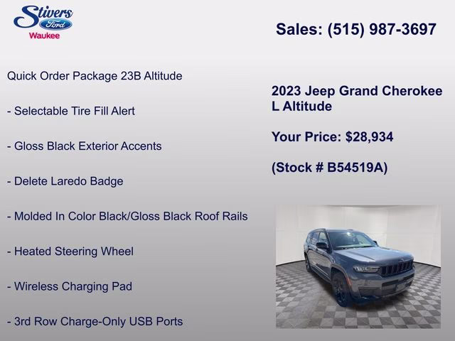 2023 Baltic Gray Metallic Clearcoat Jeep Grand Cherokee L Altitude 4X4 SUV