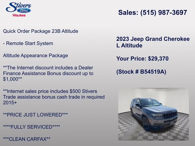 2023 Baltic Gray Metallic Clearcoat Jeep Grand Cherokee L Altitude 4X4 SUV