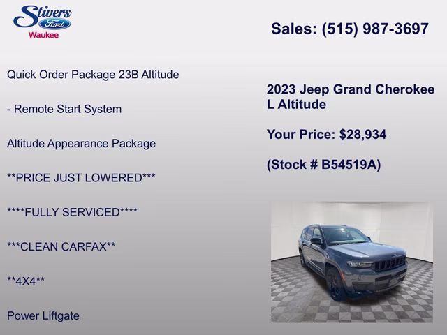 2023 Baltic Gray Metallic Clearcoat Jeep Grand Cherokee L Altitude 4X4 SUV