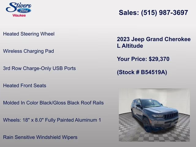 2023 Baltic Gray Metallic Clearcoat Jeep Grand Cherokee L Altitude 4X4 SUV