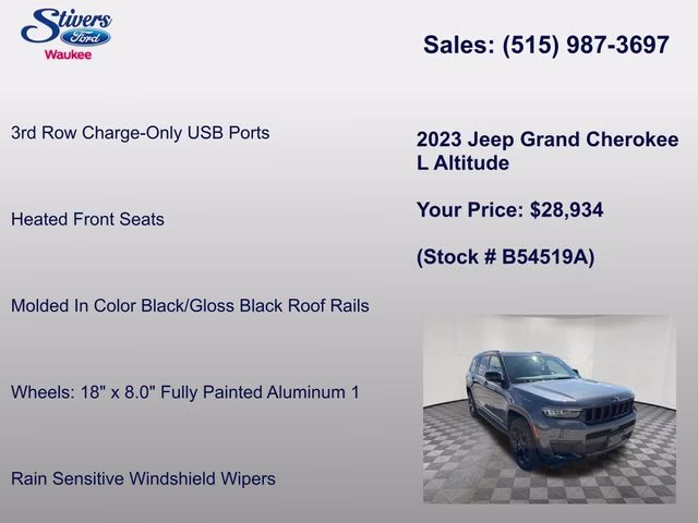 2023 Baltic Gray Metallic Clearcoat Jeep Grand Cherokee L Altitude 4X4 SUV